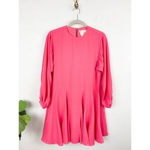 Emily McCarthy Pink Long Sleeve Flared Mini Dress Sz XS